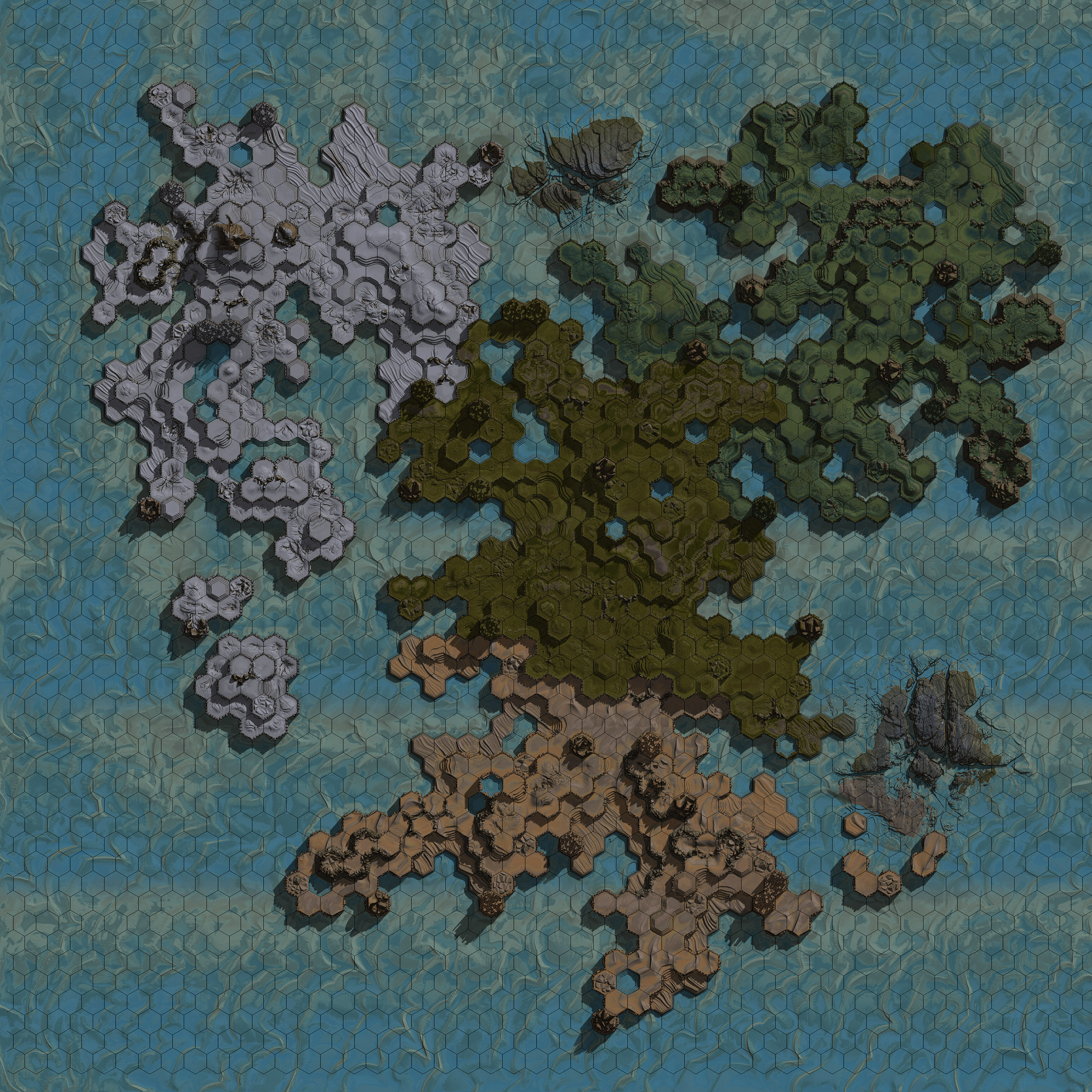 菲恩 – 远古者的棋盘 [6000 x 6000 多群系生存地图, 923 个地块] | 六边形场景 [1.8+]插图7